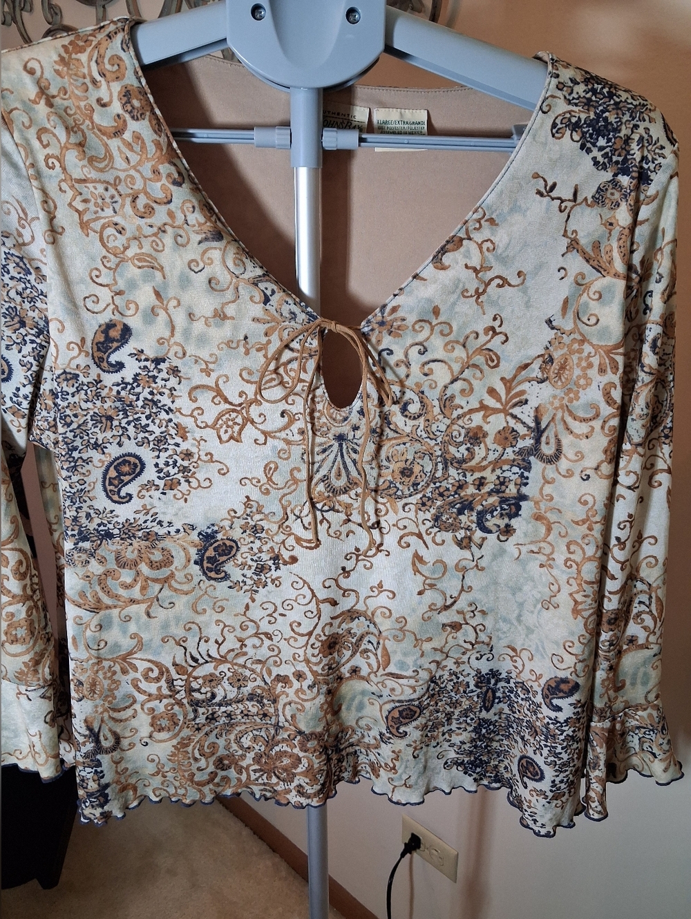 St. John's Bay Boho Top Bell Sleeves